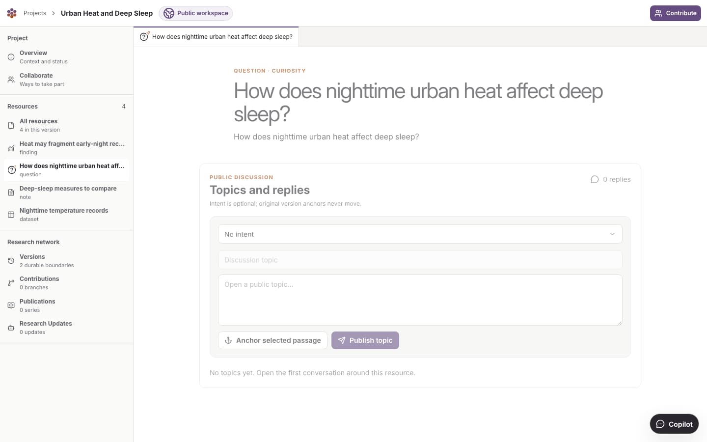Public ResearchTogether Project Version with Resources, discussions, and contribution controls.